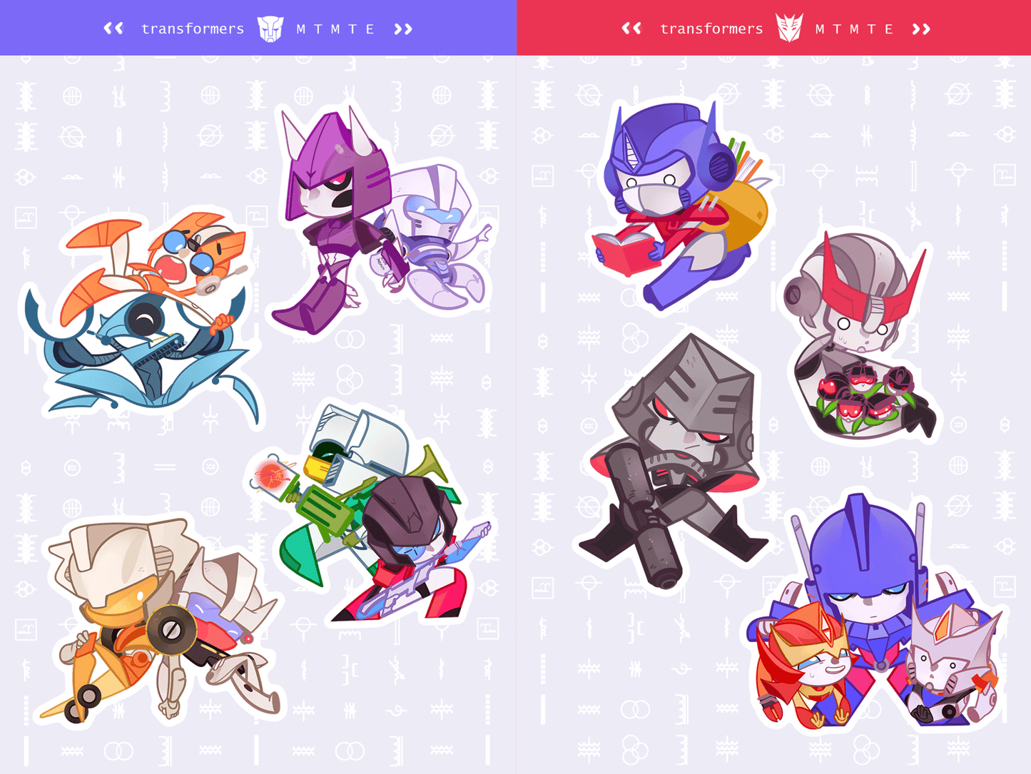 transformers mtmte | 2 sticker sheets