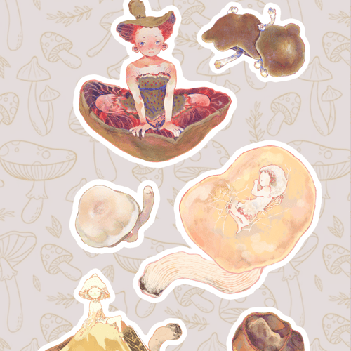 mushroom girls | 2 sticker sheets