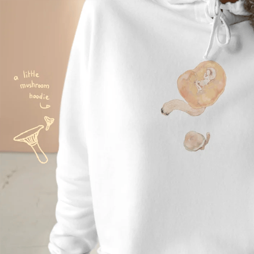 l i l ' mushroom crop hoodie
