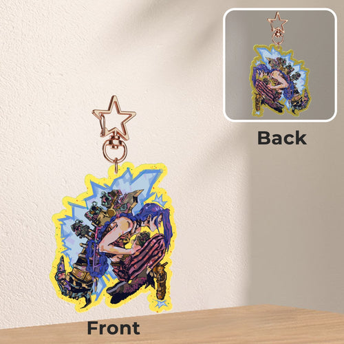 Arcane: Jinx | 7cm glitter colour-edge charm