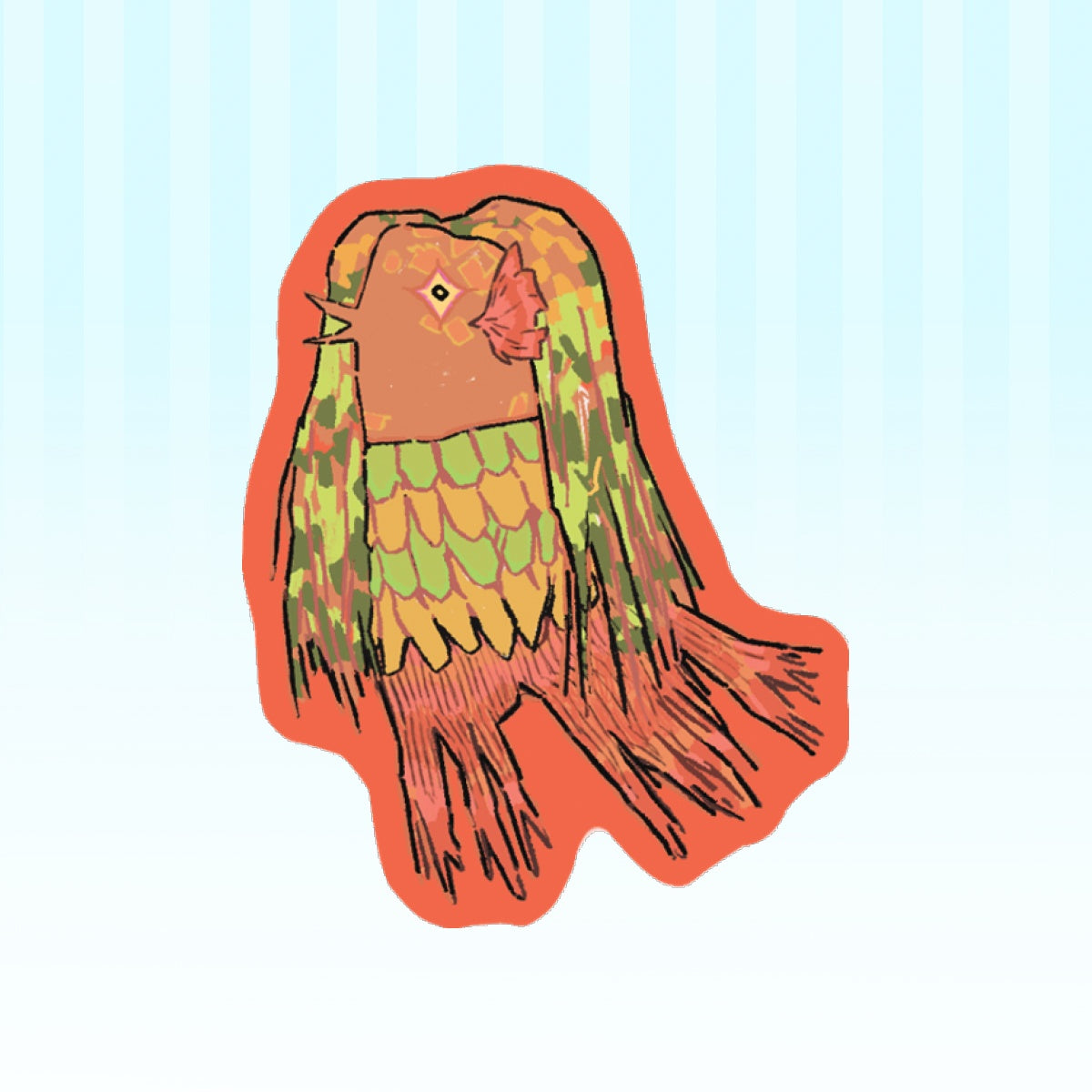 youkai: mermaid | 2" sticker