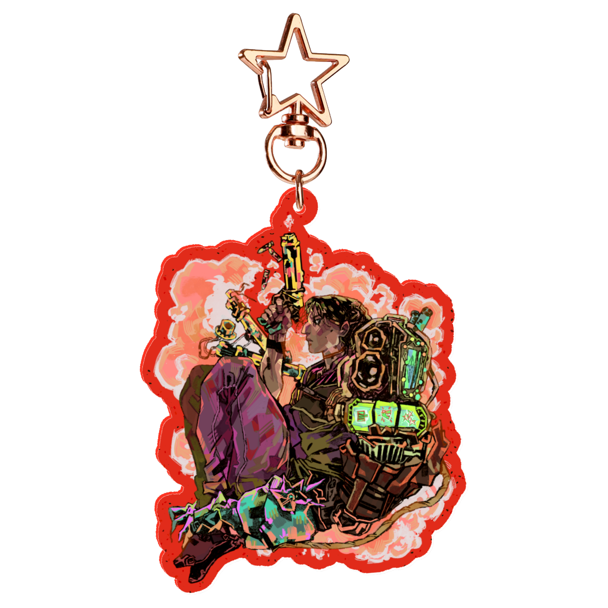 Arcane: Sevika | 7cm glitter colour-edge charm