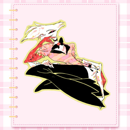 👹 🏨: angel dust | 3" sticker