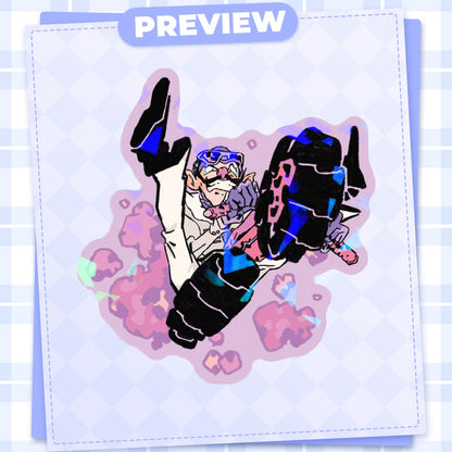 🏎️ : purple mushroom man | 3x3" sticker