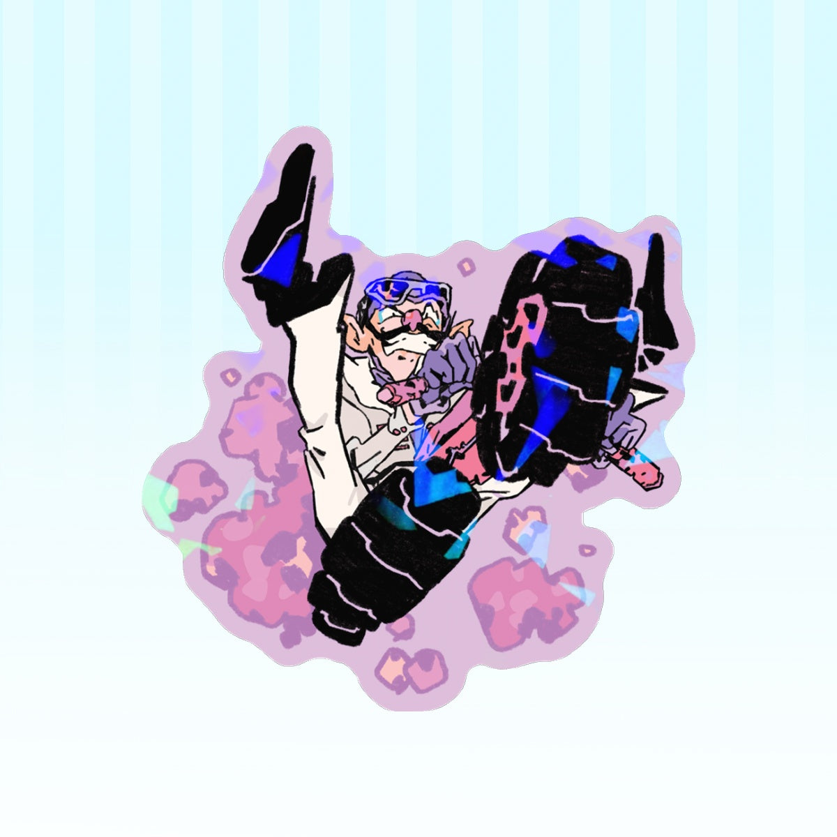 🏎️ : purple mushroom man | 3x3" sticker