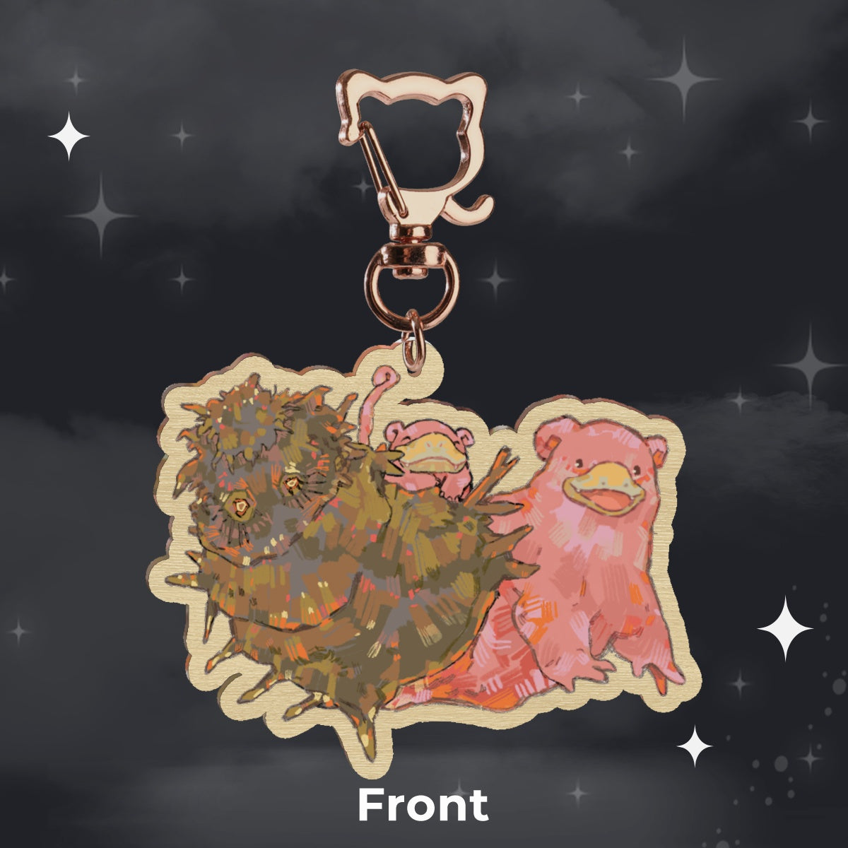 🪩: sazae oni | 2.75" wood charm