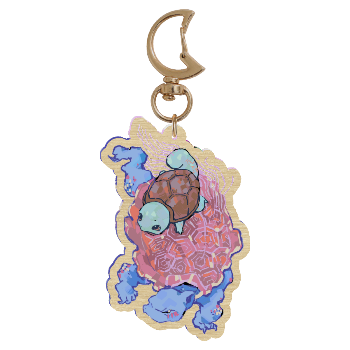 🪩: mino turtle | 2.75" wood charm