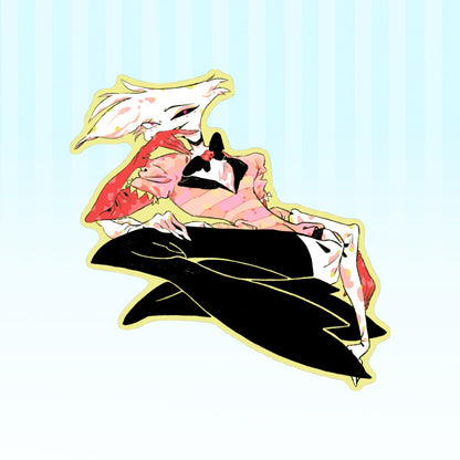 👹 🏨: angel dust | 3" sticker