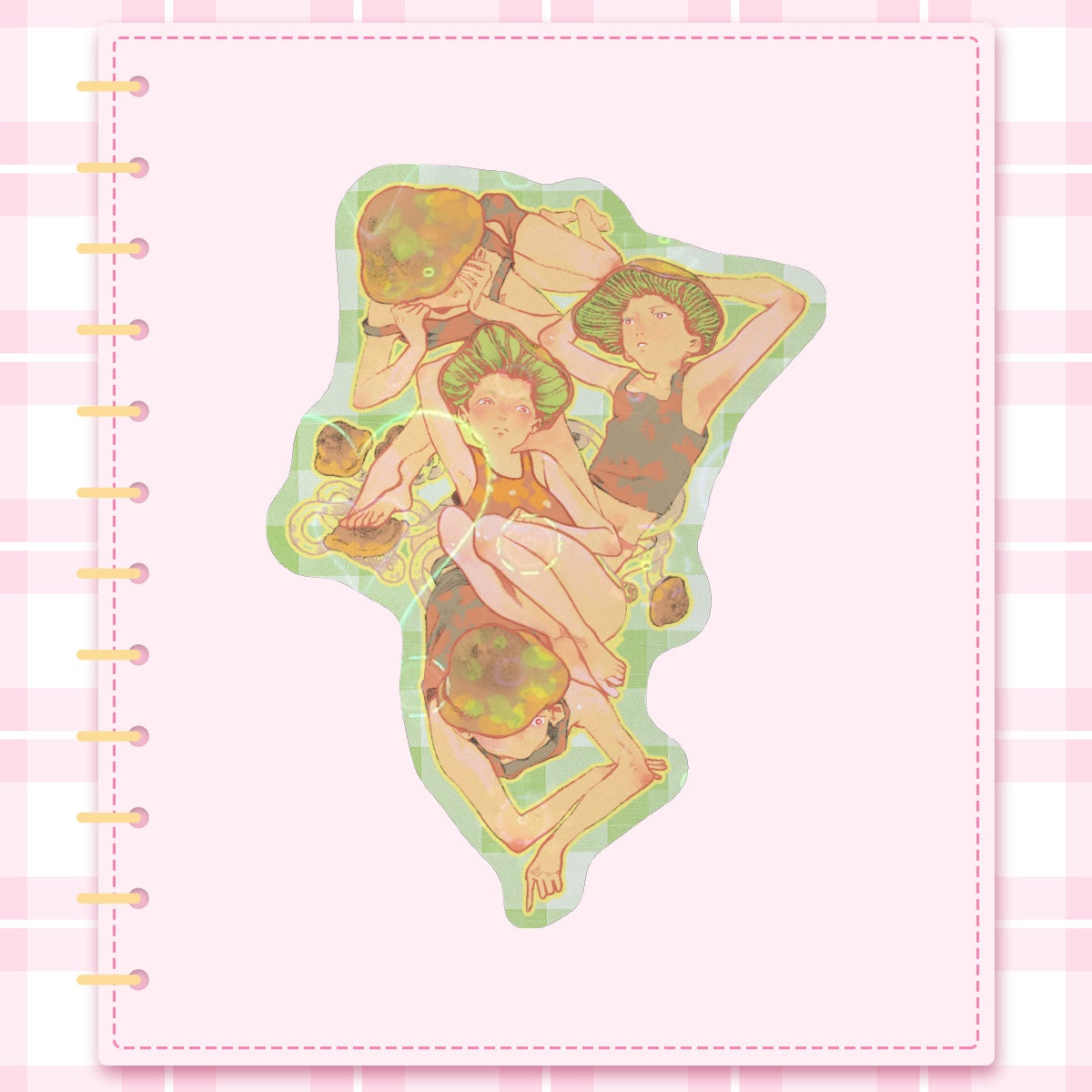 🍄: green mushroom | 3" sticker