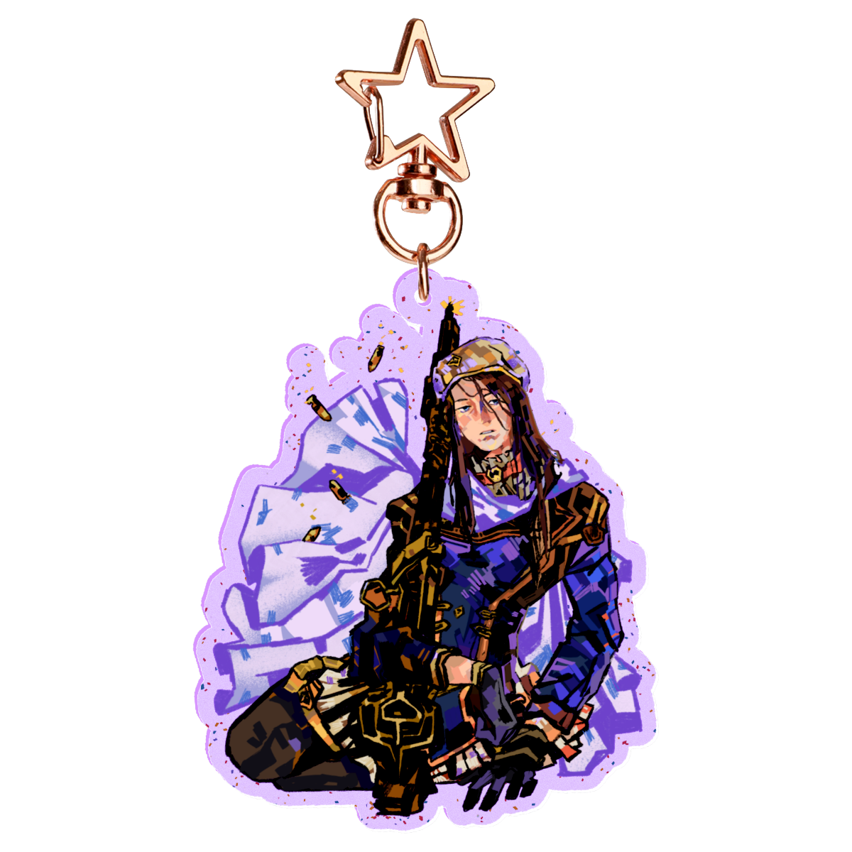 Arcane: Caitlyn | 7cm glitter colour-edge charm