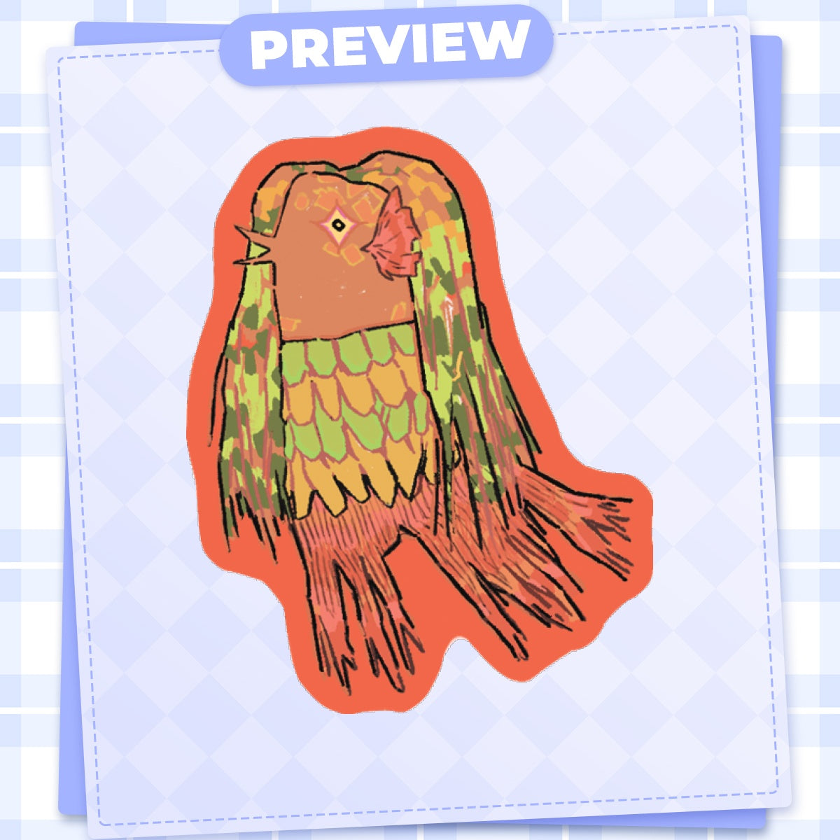 youkai: mermaid | 2" sticker