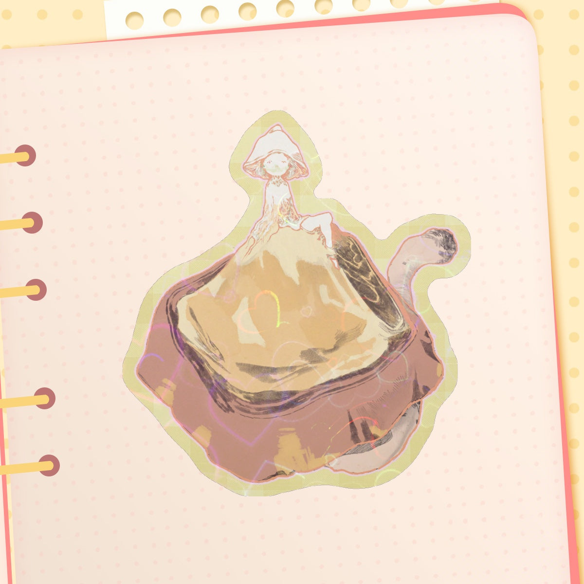 🍄: yellow mushroom | 3" sticker