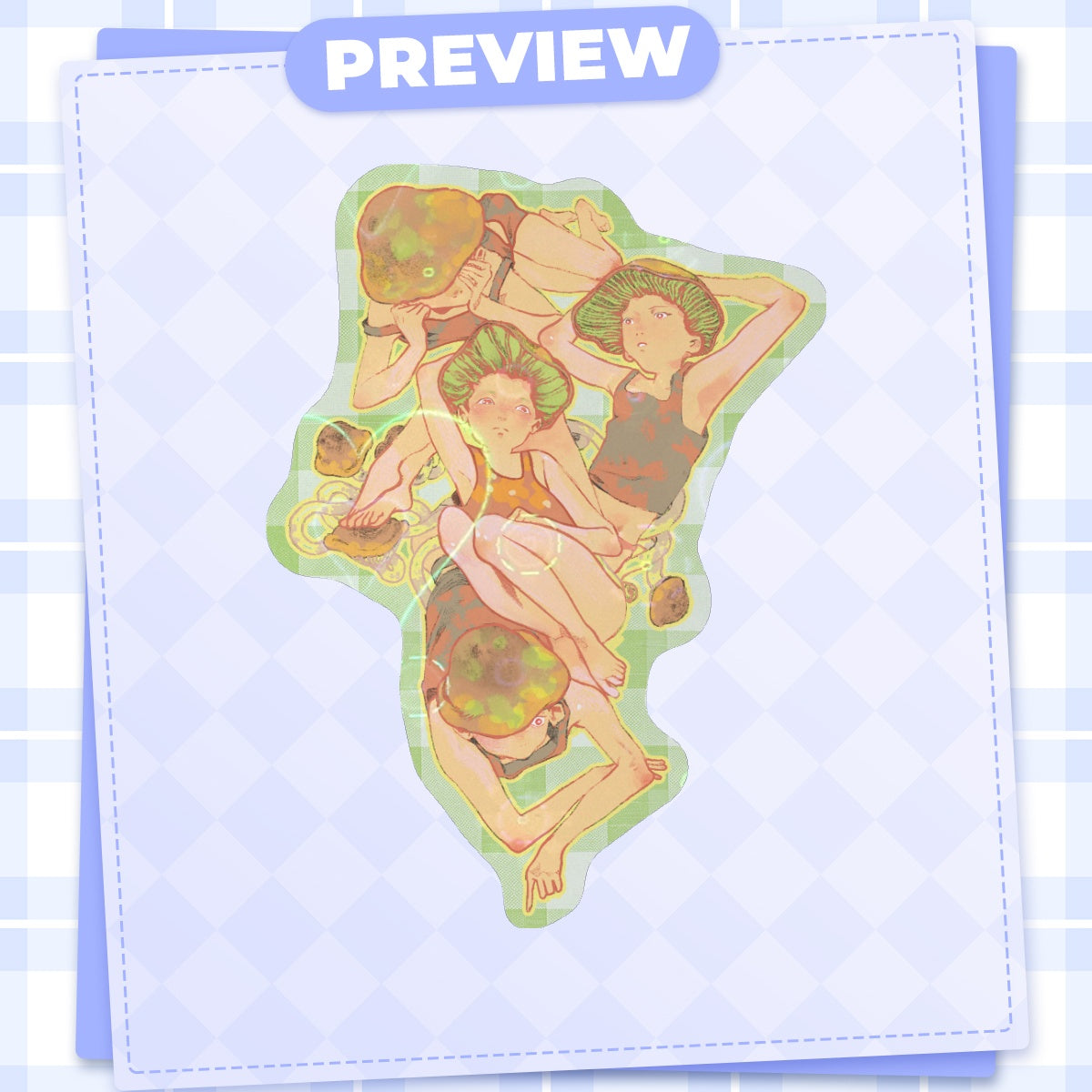 🍄: green mushroom | 3" sticker