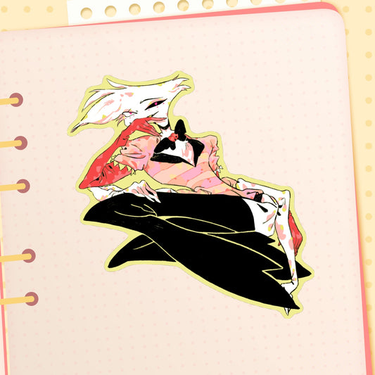 👹 🏨: angel dust | 3" sticker
