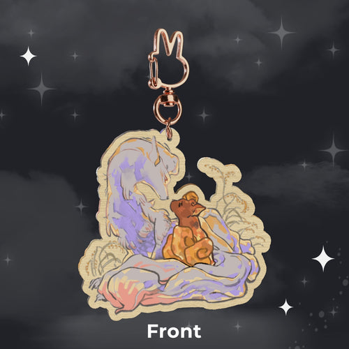 🪩: kyubi no kitsune | 2.75" wood charm