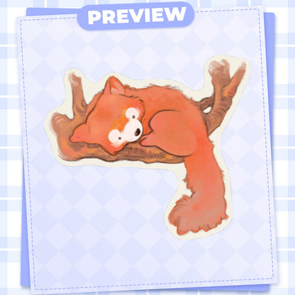 🦊: red panda | 3" sticker