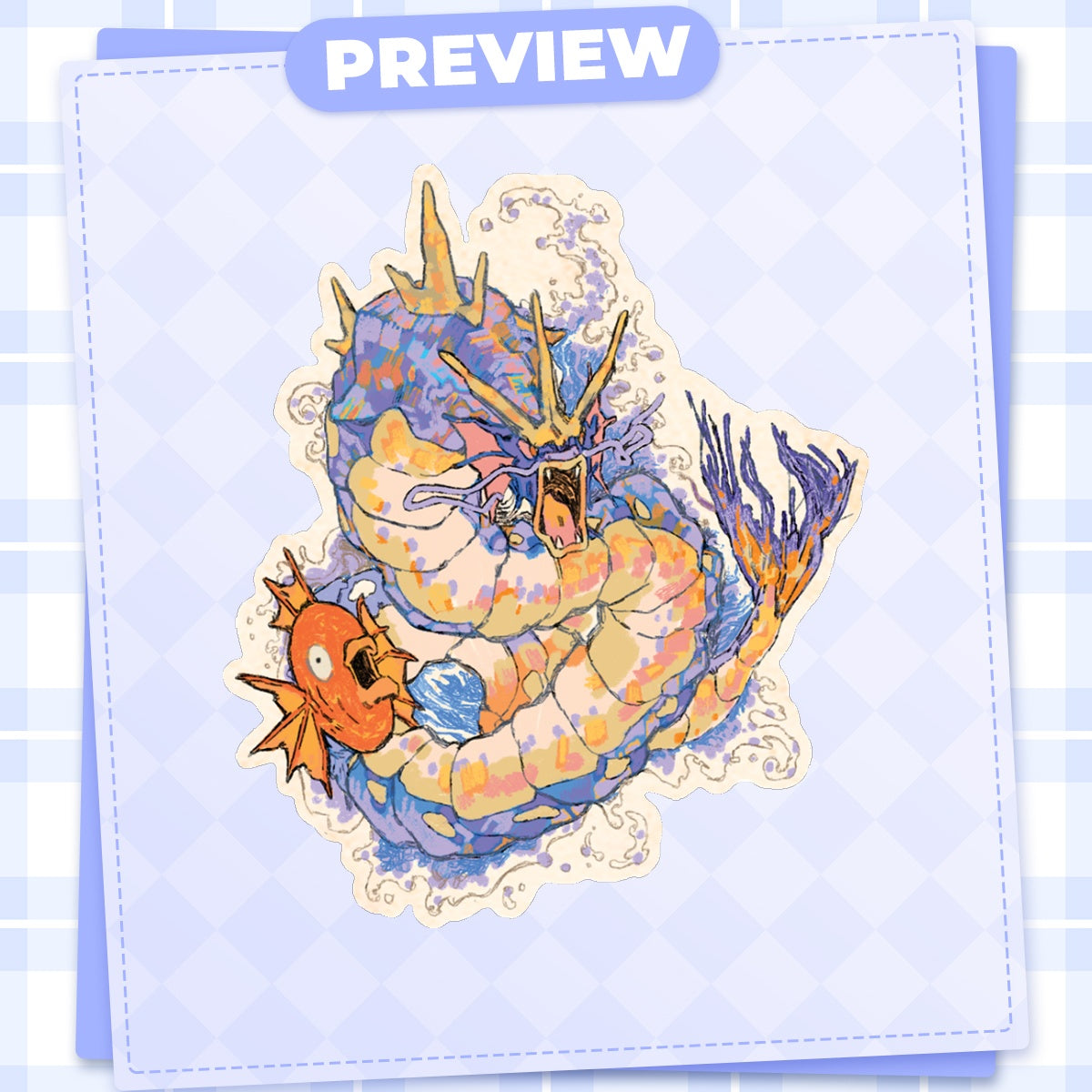 Pokemon: Gyarados | 3x3" sticker