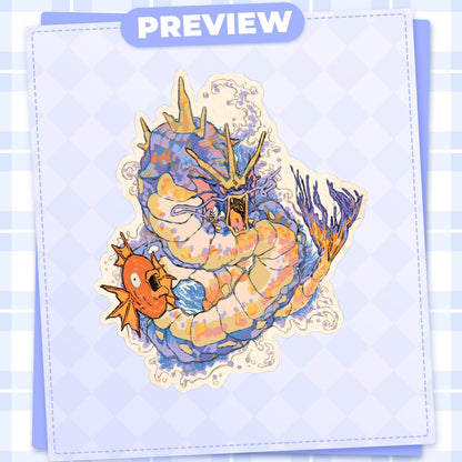 Pokemon: Gyarados | 3x3" sticker