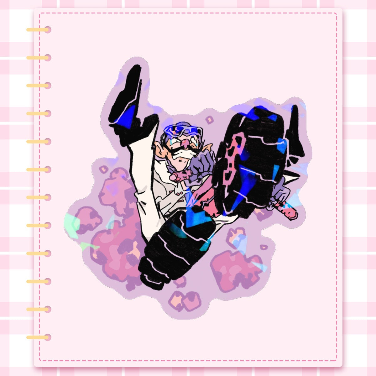 🏎️ : purple mushroom man | 3x3" sticker