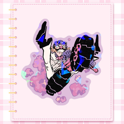 🏎️ : purple mushroom man | 3x3" sticker