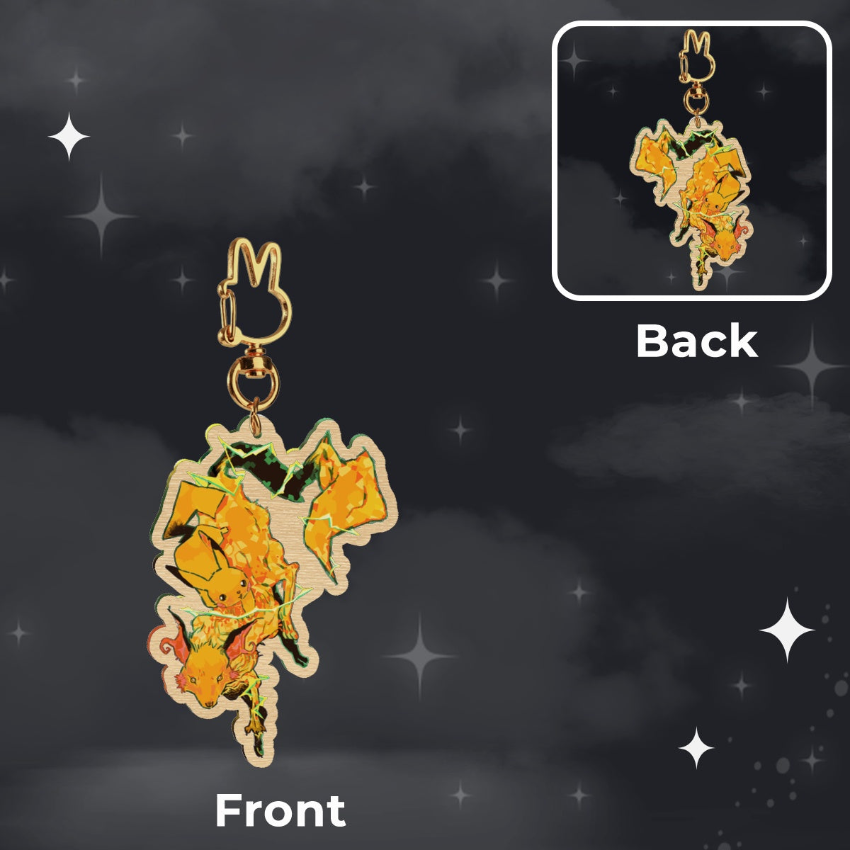 🪩: raijyu  | 2.75" wood charm