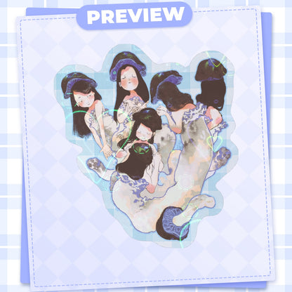 🍄: blue mushroom | 3" sticker