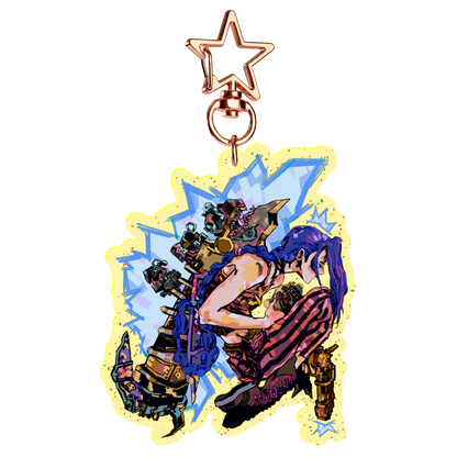 Arcane: Jinx | 7cm glitter colour-edge charm