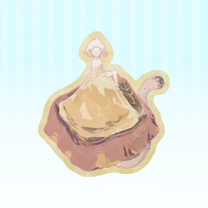 🍄: yellow mushroom | 3" sticker