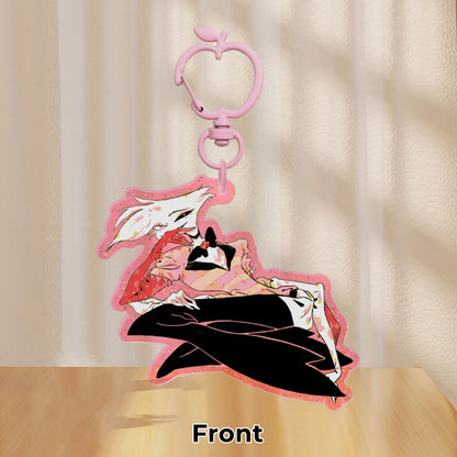 👹 🏨: angel dust | 2.75" glitter color charm