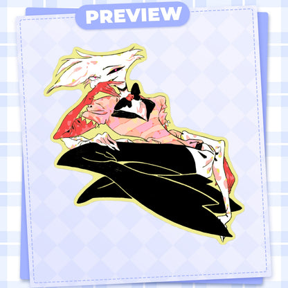 👹 🏨: angel dust | 3" sticker