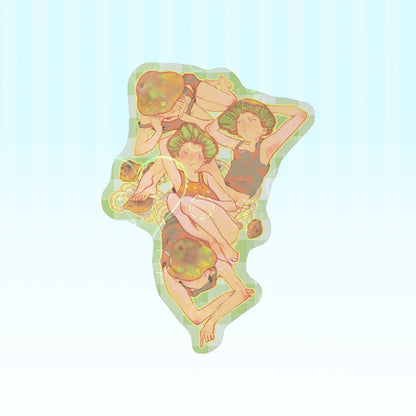 🍄: green mushroom | 3" sticker