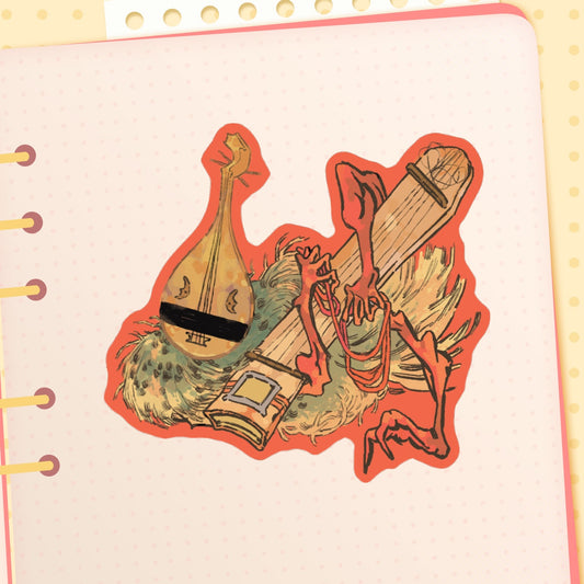 youkai: biwa | 3" sticker