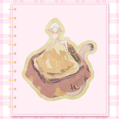 🍄: yellow mushroom | 3" sticker
