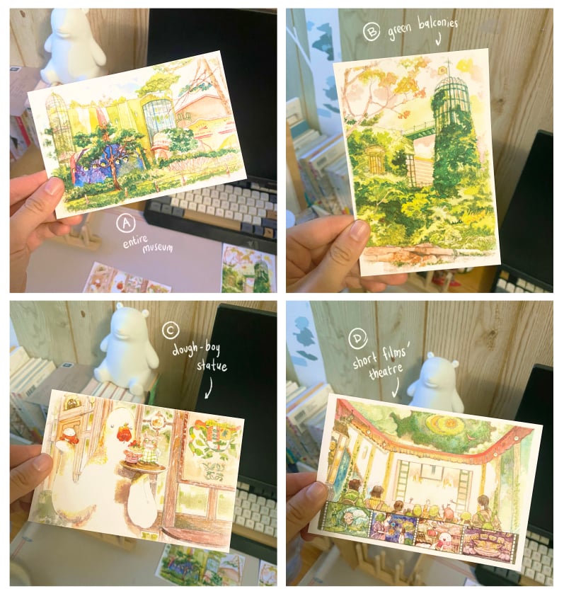 ghibli museum postcards | drawn at the museum