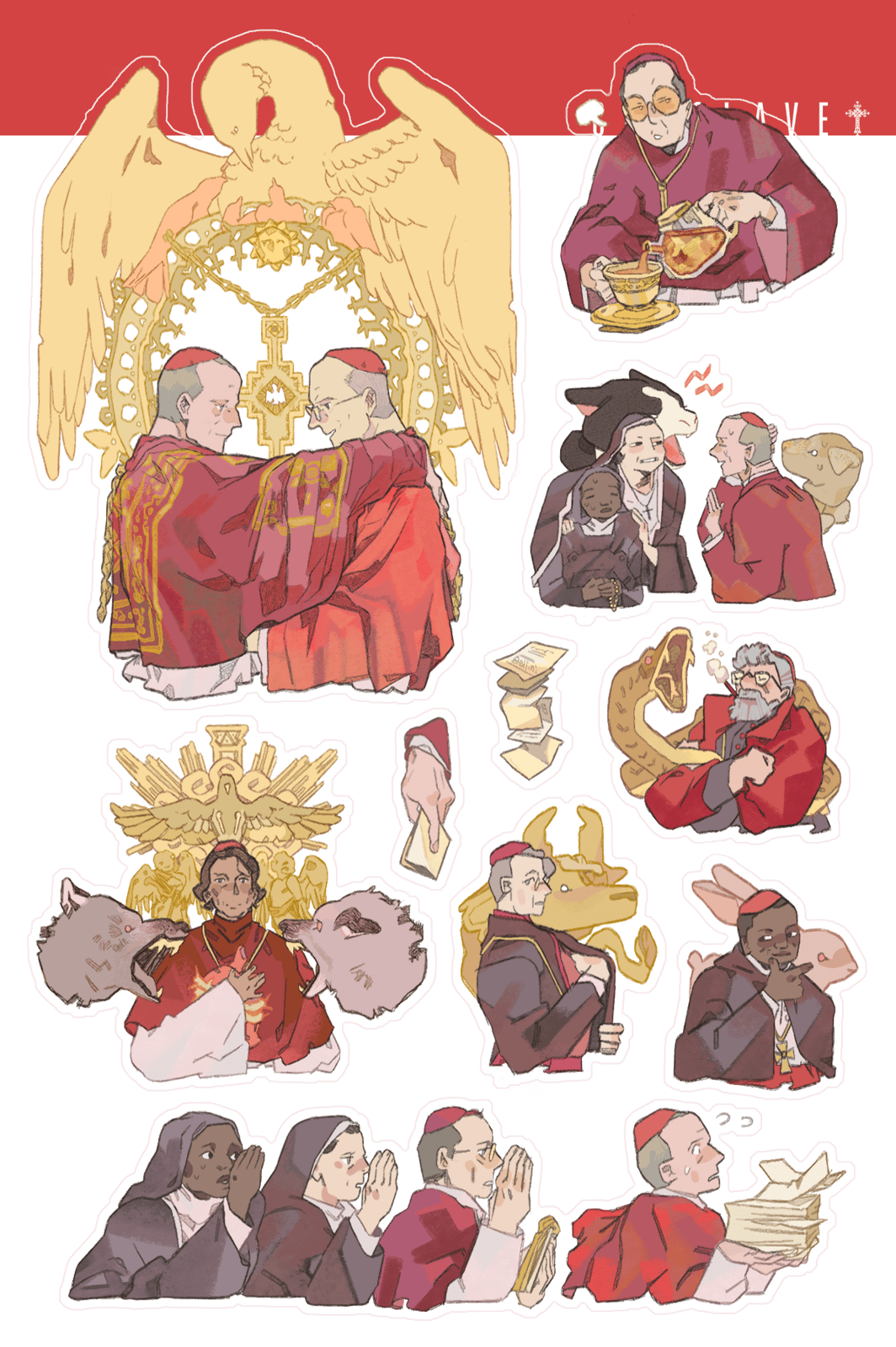 conclave  |  clear sticker sheet
