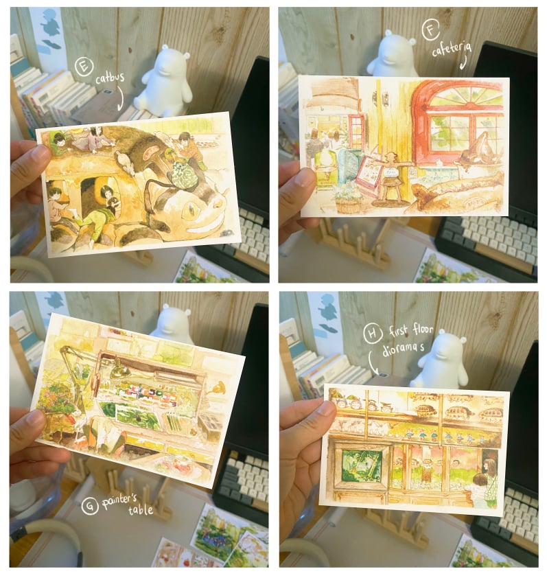 ghibli museum postcards | drawn at the museum