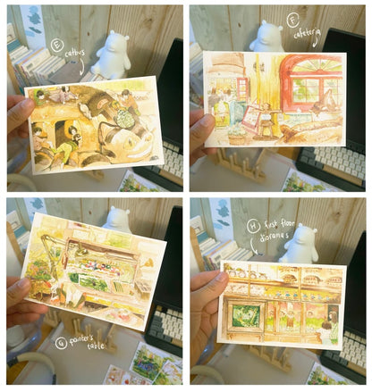 ghibli museum postcards | drawn at the museum