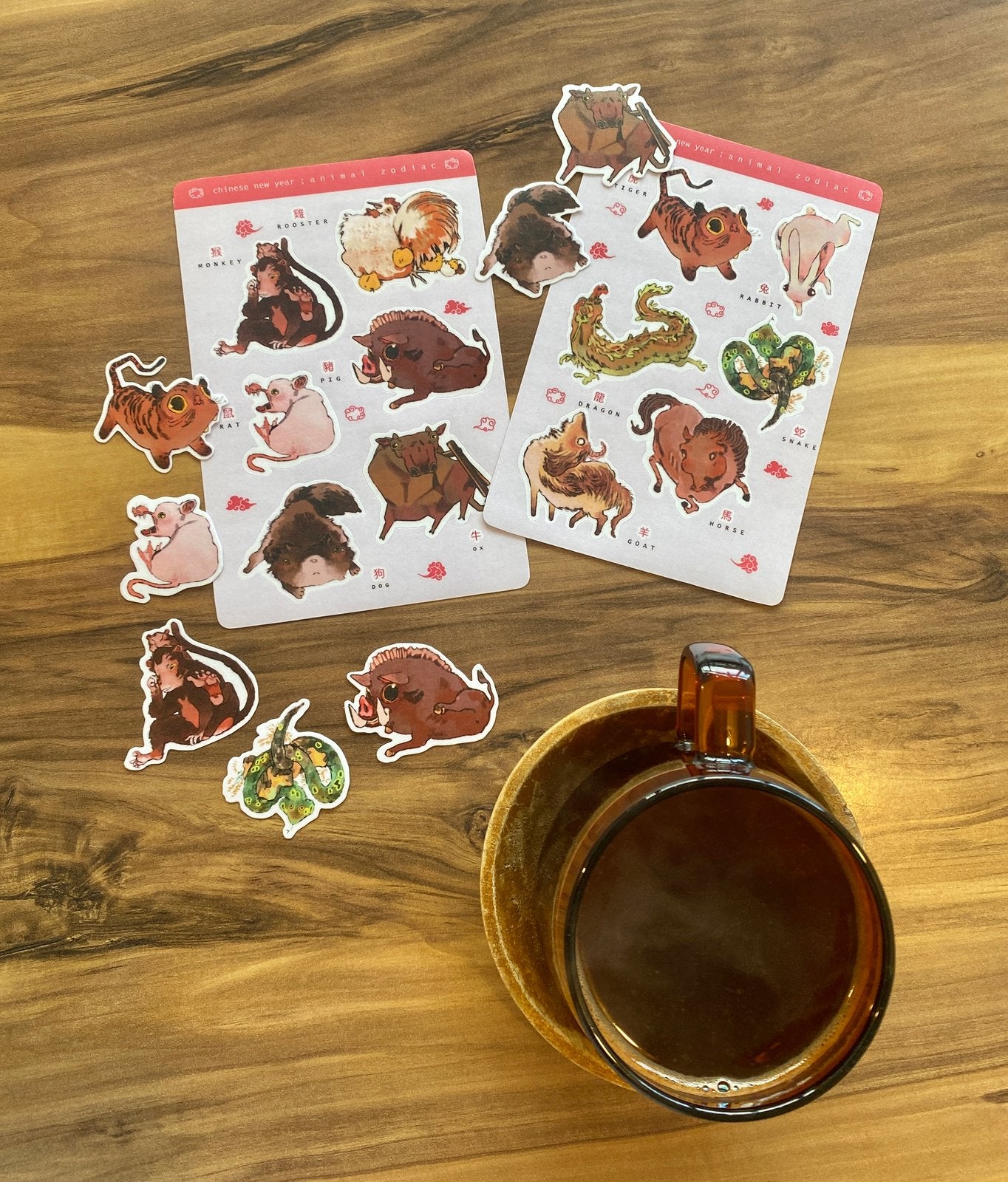 chinese zodiac | 2 sticker sheets