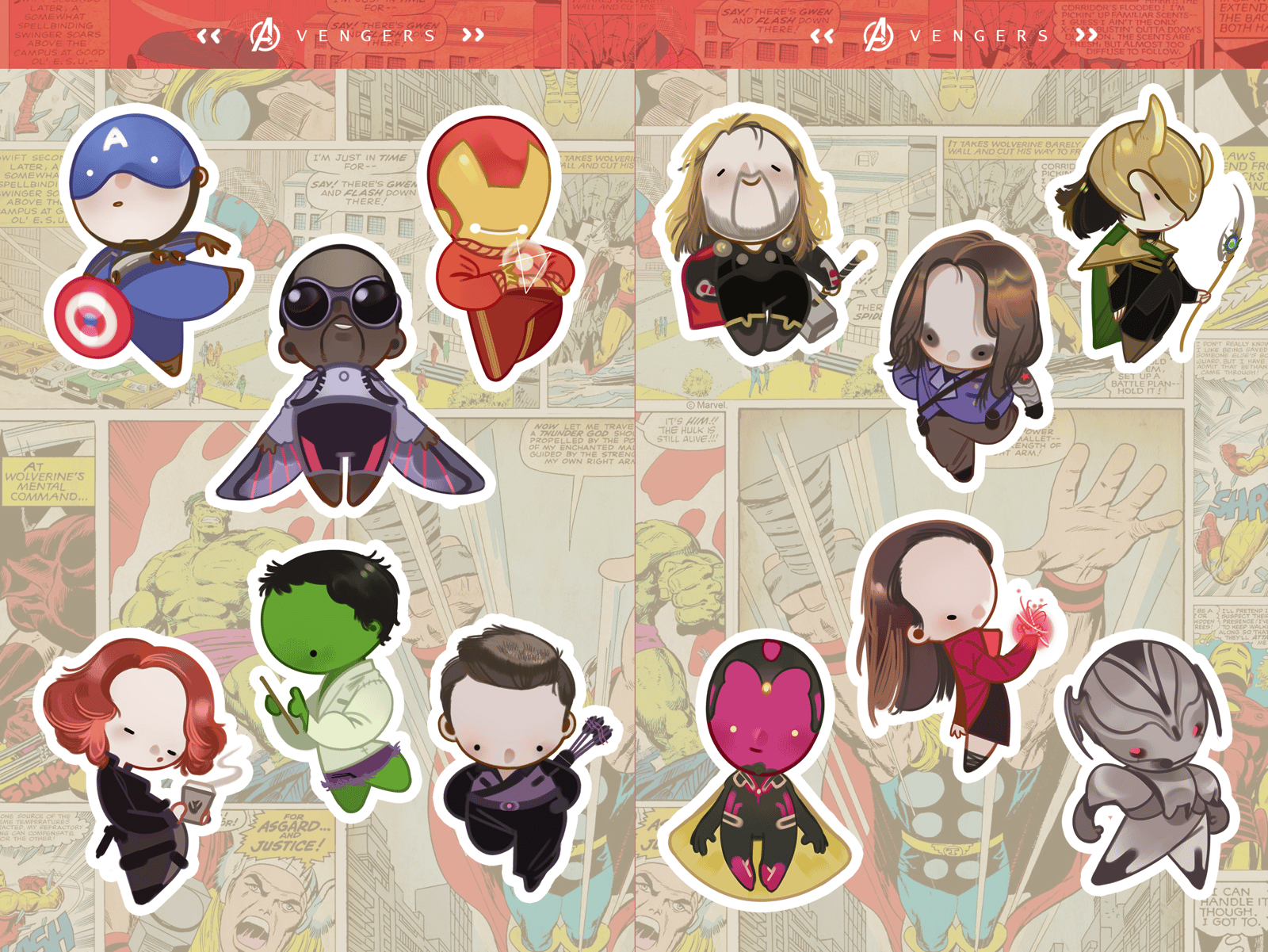 avengers | 2 sticker sheets