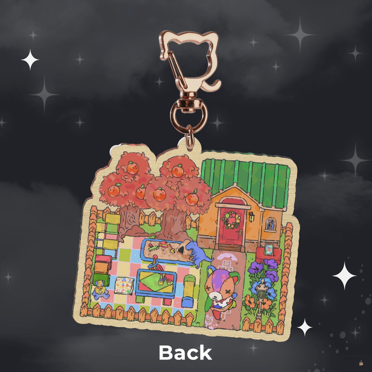 ac: stitches | 2.75" wood charm