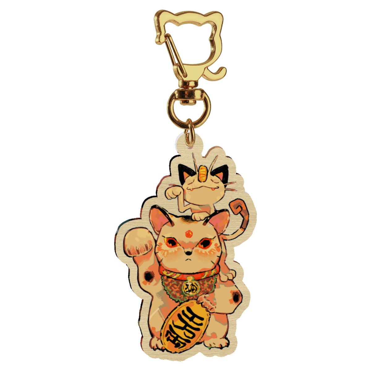 🪩: maneki neko  | 2.75" wood charm