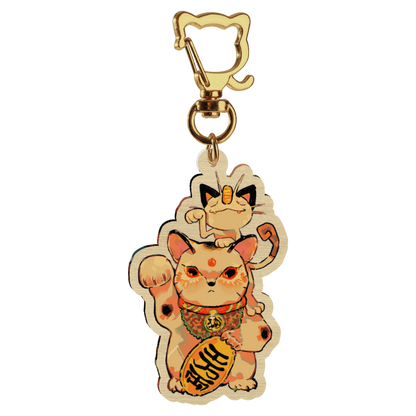 🪩: maneki neko  | 2.75" wood charm