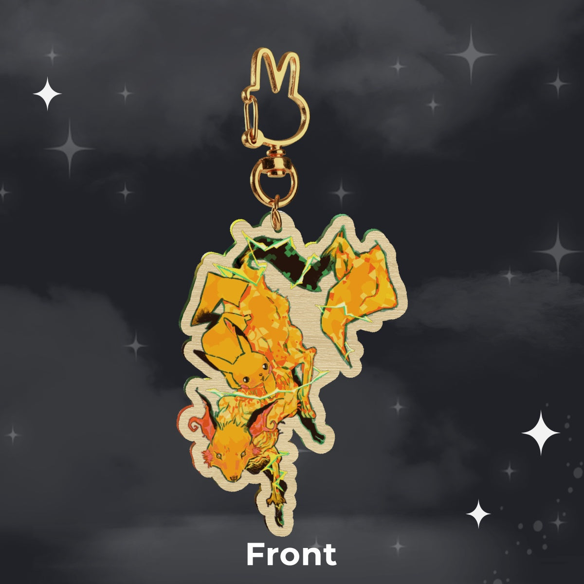 🪩: raijyu  | 2.75" wood charm
