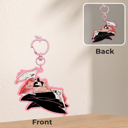 👹 🏨: angel dust | 2.75" glitter color charm
