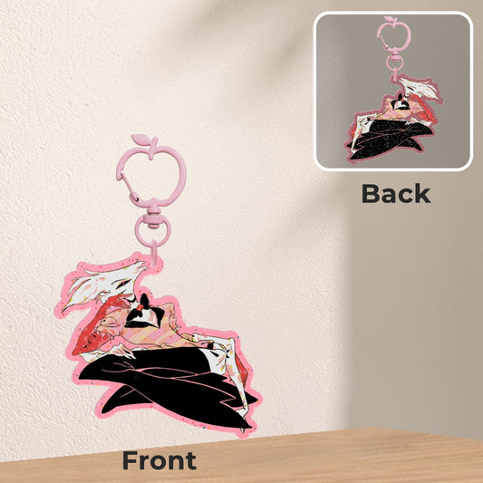 👹 🏨: angel dust | 2.75" glitter color charm