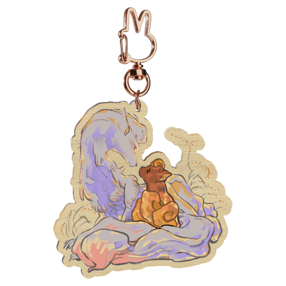 🪩: kyubi no kitsune | 2.75" wood charm