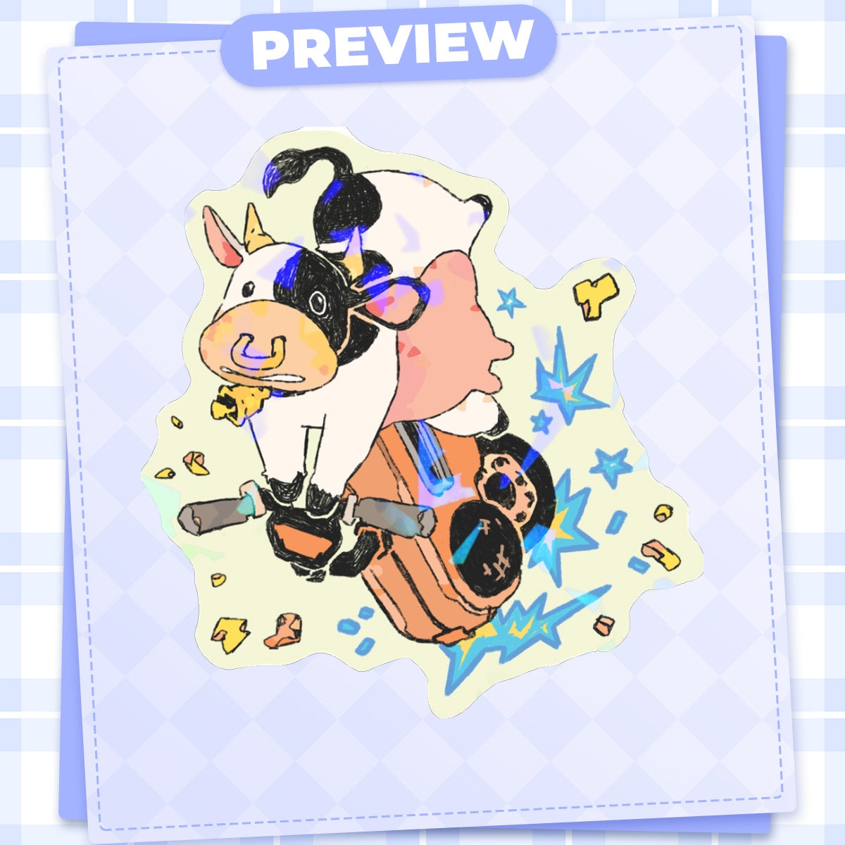 Mario: Cow | 3x3" sticker