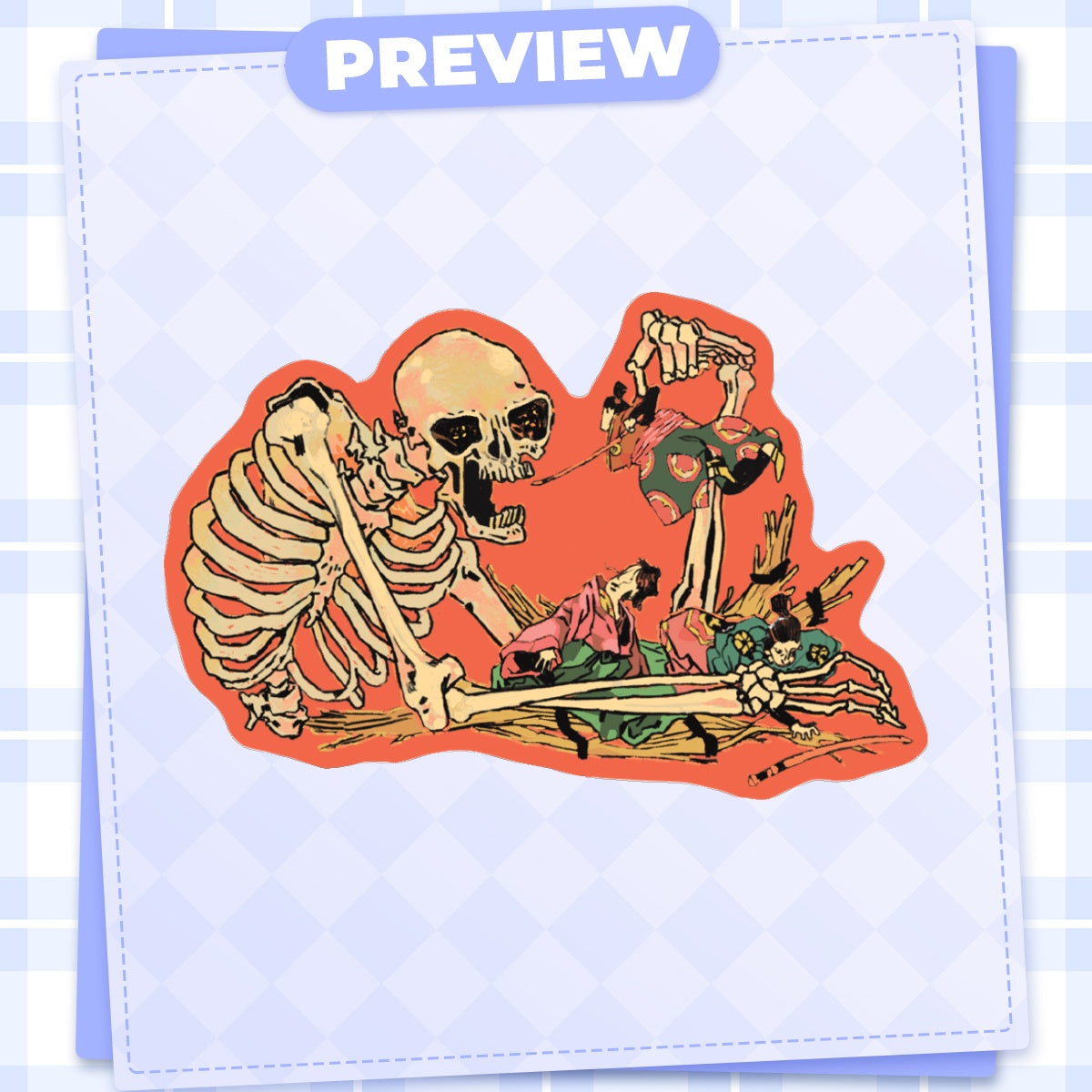 youkai: skeleton | 3" sticker