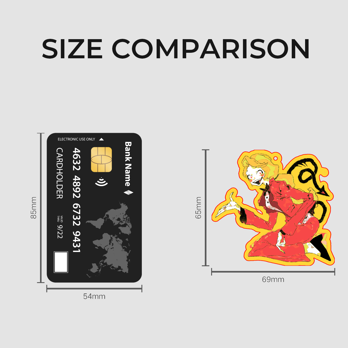 👹 🏨: charlie | 2.75" glitter color charm