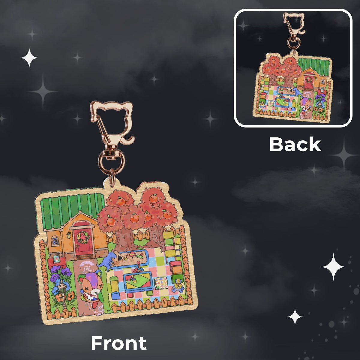 ac: stitches | 2.75" wood charm
